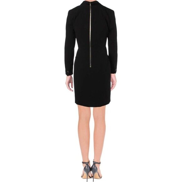 💕ANNE KLEIN💕 Double Breasted Tuxedo Blazer Dress ~ Black 12 - Picture 6 of 16